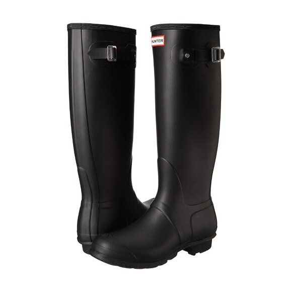 Hunter Original Tall Black Matte Buckle Rubber Rain Boot Size 8 / 39 - Picture 2 of 12